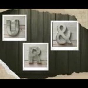 4 inch Rustic Wooden Letters--"R" "U" and "&"
